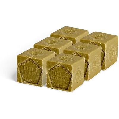 La Corvette , Set van 6 x 500 g, kubus van Marseille Olive – zonder plastic verpakking La Corvette , Set van 6 x 500 g, kubus van Marseille Olive – zonder plastic verpakking