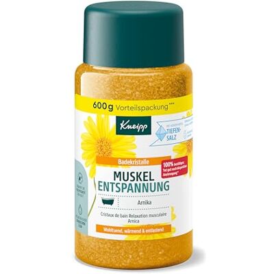 Kneipp Spierontspannende badkristallen conserveringspakket met natuurlijk diepzout van Luisenhall Saline & met arnica-extract & etherische oliën van Cabreuva, rozemarijn & Pinus 600 g Kneipp Spierontspannende badkristallen conserveringspakket met natuurlijk diepzout van Luisenhall Saline & met arnica-extract & etherische oliën van Cabreuva, rozemarijn & Pinus 600 g