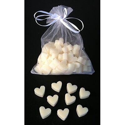 Florex Mini-schapenmelkzeep 50 stuks in hartvorm in organzazakje, ideaal als gastgeschenk Florex Mini-schapenmelkzeep 50 stuks in hartvorm in organzazakje, ideaal als gastgeschenk