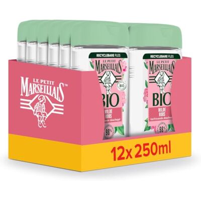Le Petit Marseillais Biologische verfrissende douchegel met biologische wilde roos, gecertificeerde biologische formule en dermatologisch getest, 12 x 250 ml Le Petit Marseillais Biologische verfrissende douchegel met biologische wilde roos, gecertificeerde biologische formule en dermatologisch getest, 12 x 250 ml