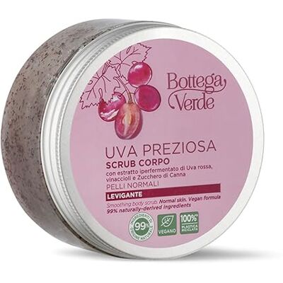 Bottega Verde Kostbare druiven – gladmakende lichaamsscrub – met hypergefermenteerd extract van rode druiven van Tenuta Massaini, druiven en rietsuiker – normale huid Bottega Verde Kostbare druiven – gladmakende lichaamsscrub – met hypergefermenteerd extract van rode druiven van Tenuta Massaini, druiven en rietsuiker – normale huid
