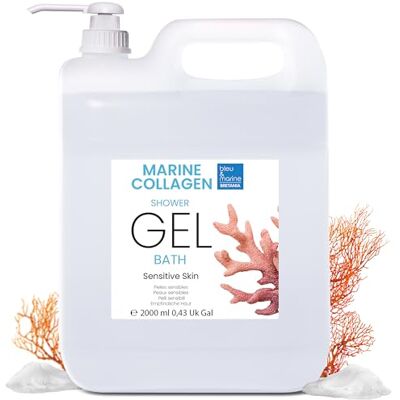 bleu & marine Bretania Triple Action Collageen Douchegel: Gezicht, Lichaam en Haarreiniger. Verstevigend en anti-aging effect. Verzorging voor atopische, gevoelige en droge huid 2000 ml bleu & marine Bretania Triple Action Collageen Douchegel: Gezicht, Lichaam en Haarreiniger. Verstevigend en anti-aging effect. Verzorging voor atopische, gevoelige en droge huid 2000 ml