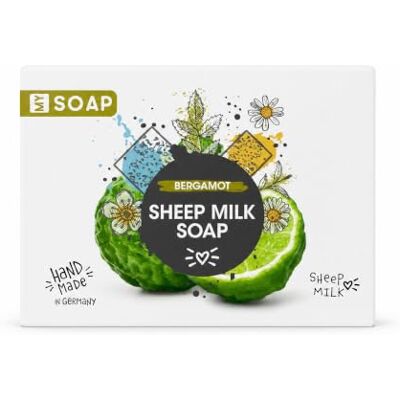 accentra MY SOAP Handgemaakte schapenmelkzeep, 100 g, bergamotgeur, handgemaakte vaste zeep, cadeau voor mannen en vrouwen voor verjaardag, Moederdag en Vaderdag accentra MY SOAP Handgemaakte schapenmelkzeep, 100 g, bergamotgeur, handgemaakte vaste zeep, cadeau voor mannen en vrouwen voor verjaardag, Moederdag en Vaderdag