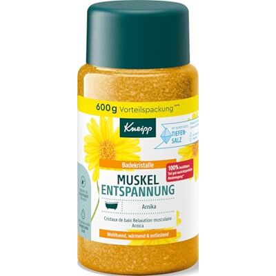 Kneipp Spierontspannende badkristallen conserveringspakket met natuurlijk diepzout van Luisenhall Saline & met arnica-extract & etherische oliën van Cabreuva, rozemarijn & Pinus 600 g Kneipp Spierontspannende badkristallen conserveringspakket met natuurlijk diepzout van Luisenhall Saline & met arnica-extract & etherische oliën van Cabreuva, rozemarijn & Pinus 600 g