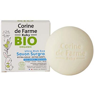 Corine de Farme Biologische surgras vaste zeep – extra zachte babyzeep met olijfolie – lichaam, gezicht en haar – gecertificeerd biologisch ECOCERT – gemaakt in Frankrijk, dermatologisch getest Corine de Farme Biologische surgras vaste zeep – extra zachte babyzeep met olijfolie – lichaam, gezicht en haar – gecertificeerd biologisch ECOCERT – gemaakt in Frankrijk, dermatologisch getest