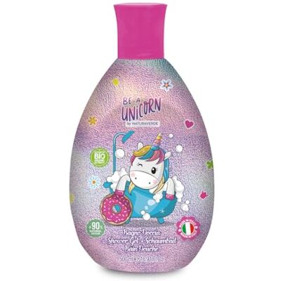 Naturaverde Kids Be A Unicorn Douchebad voor kinderen, lichaamszeep, witte schuimgeur, badkamer douche met sheaboter en biologisch korenbloemextract, 500 ml Naturaverde Kids Be A Unicorn Douchebad voor kinderen, lichaamszeep, witte schuimgeur, badkamer douche met sheaboter en biologisch korenbloemextract, 500 ml