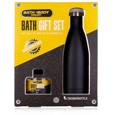 accentra BATH BODY TOOLKIT Cadeauset voor heren met thermosfles van roestvrij staal verzorgingsset voor heren met douchegel en douchegel 140 ml in cool design accentra BATH BODY TOOLKIT Cadeauset voor heren met thermosfles van roestvrij staal verzorgingsset voor heren met douchegel en douchegel 140 ml in cool design