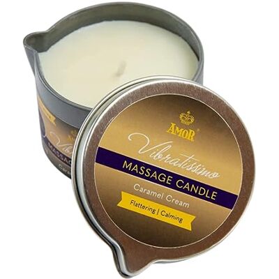 Vibratissimo Caramel Cream massagekaars, 50 ml Kaars met karamelgeur, ontspannende kaars, met natuurlijke grondstoffen en kokosolie, geschikt voor de gevoelige huid Vibratissimo Caramel Cream massagekaars, 50 ml Kaars met karamelgeur, ontspannende kaars, met natuurlijke grondstoffen en kokosolie, geschikt voor de gevoelige huid