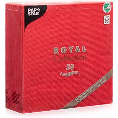 PAPSTAR Royal Collection 11607 servetten, 1/4-laags, 40 x 40 cm, rood, 50 stuks PAPSTAR Royal Collection 11607 servetten, 1/4-laags, 40 x 40 cm, rood, 50 stuks
