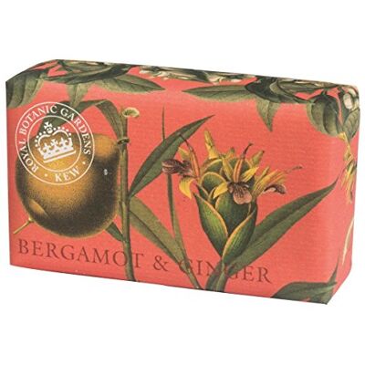 The English Soap Company Royal Botanical Gardens Kew, verpakte zeep, met bergamot sheaboter, hydraterende lichaamszeep, geur bergamot en gember, 240 g The English Soap Company Royal Botanical Gardens Kew, verpakte zeep, met bergamot sheaboter, hydraterende lichaamszeep, geur bergamot en gember, 240 g