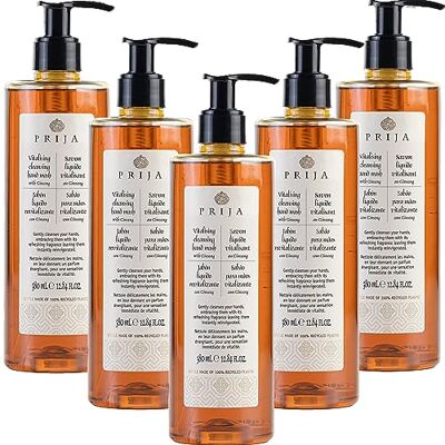 Prija 5x 380ml vloeibare Zeep met ginseng soap + 5x pompdispenser Prija 5x 380ml vloeibare Zeep met ginseng soap + 5x pompdispenser
