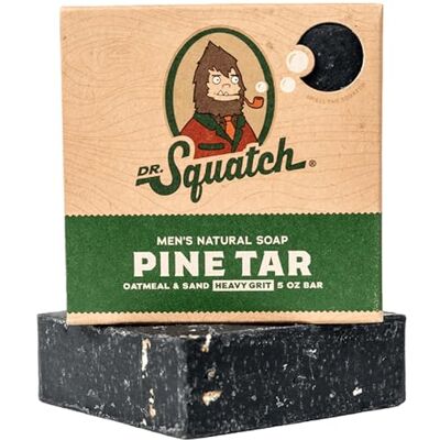 Dr. Squatch Pine Tar Bar Soap – Men's Soap, Woodsy Scented by Dr. Squatch Pine Tar Bar Soap – Men's Soap, Woodsy Scented by