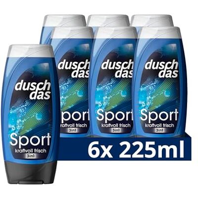 Duschdas 3-in-1 douchegel en sportshampoo douchebad met geurformule Fresh Energy garandeert een verfrissende start van de dag, 6 x 225 ml Duschdas 3-in-1 douchegel en sportshampoo douchebad met geurformule Fresh Energy garandeert een verfrissende start van de dag, 6 x 225 ml