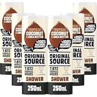 ORIGINAL SOURCE Coconut Shower Gel, 250 ml, 6 stuks ORIGINAL SOURCE Coconut Shower Gel, 250 ml, 6 stuks