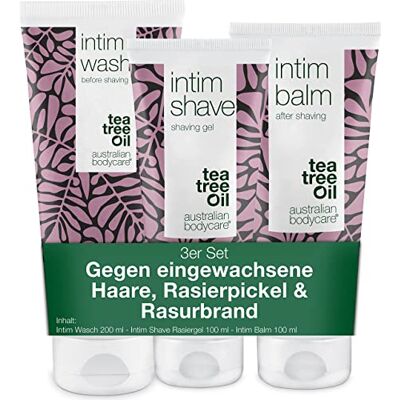 Australian Bodycare Serie Scheren Intieme zone 3 producten voor het verwijderen van rode bultjes, Vlekjes en ingegroeide Haren Na het Scheren. De serie bevat: Intim Wash 200ml, Intim Shave 100ml, Intieme aftershave balsem 100ml Australian Bodycare Serie Scheren Intieme zone 3 producten voor het verwijderen van rode bultjes, Vlekjes en ingegroeide Haren Na het Scheren. De serie bevat: Intim Wash 200ml, Intim Shave 100ml, Intieme aftershave balsem 100ml