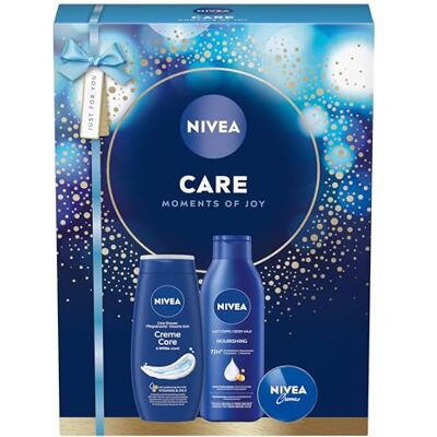 NIVEA Care Moments of Joy Set voor dames, cadeaus voor Sinterklaas en Kerstmis, kerstcadeau met lichaamsmelk, douchegel, vochtinbrengende crème, verjaardagscadeau voor dames NIVEA Care Moments of Joy Set voor dames, cadeaus voor Sinterklaas en Kerstmis, kerstcadeau met lichaamsmelk, douchegel, vochtinbrengende crème, verjaardagscadeau voor dames
