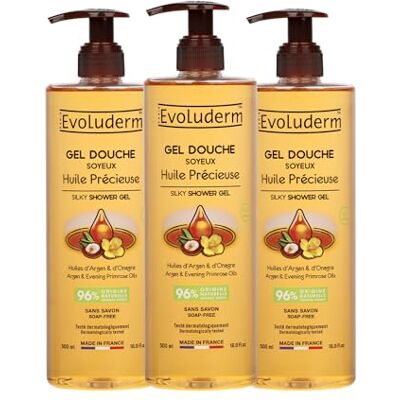 Evoluderm Douchegel Zijdeachtige Koele Olie 500 ml 96% Natuurlijke Oorsprong Veganistisch Gemaakt in Frankrijk 3 x 500 ml Evoluderm Douchegel Zijdeachtige Koele Olie 500 ml 96% Natuurlijke Oorsprong Veganistisch Gemaakt in Frankrijk 3 x 500 ml