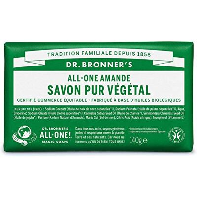 Dr. Bronner's Solide zeep uit Castilië amandel Dr. Bronner's Solide zeep uit Castilië amandel
