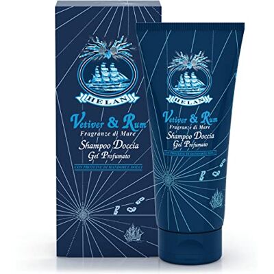 Helan , Vetiver & Rum, douchegel voor heren, lichaam en haar, geurend schuimbad en shampoo voor heren, fris en zacht, met zoete amandel en plantaardige extracten, vloeibare zeep voor frequent gebruik, Helan , Vetiver & Rum, douchegel voor heren, lichaam en haar, geurend schuimbad en shampoo voor heren, fris en zacht, met zoete amandel en plantaardige extracten, vloeibare zeep voor frequent gebruik,
