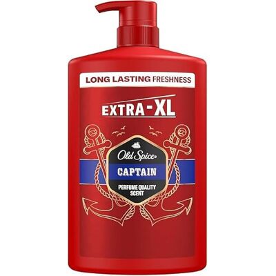 Old Spice Captain 3-in-1 douchegel voor haar, gezicht en lichaam, 1000 ml, langdurige frisheid, geur in geurkwaliteit, grondige reiniging Old Spice Captain 3-in-1 douchegel voor haar, gezicht en lichaam, 1000 ml, langdurige frisheid, geur in geurkwaliteit, grondige reiniging