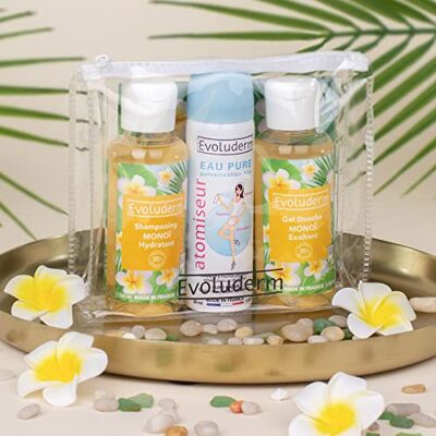 Evoluderm Reistas Fraicheur Monoï – 1 x Monoï Exaltant Douchegel 100 ml + 1 x Monoï Hydraterende Shampoo 100 ml + 1 x Verstuiver Zuiver Water 50 ml Gemaakt in Frankrijk Evoluderm Reistas Fraicheur Monoï – 1 x Monoï Exaltant Douchegel 100 ml + 1 x Monoï Hydraterende Shampoo 100 ml + 1 x Verstuiver Zuiver Water 50 ml Gemaakt in Frankrijk