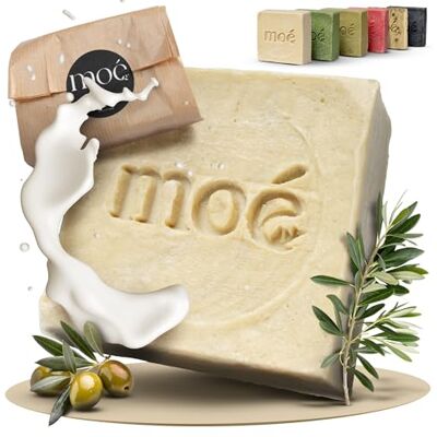 Moè Moé (ezelmelk) natuurlijke vochtinbrengende en regenererende zeep anti-aging voor de gevoelige en rijpe huid zonder toevoegingen (ideaal voor haar, gezicht) vaste douchezeep Moè Moé (ezelmelk) natuurlijke vochtinbrengende en regenererende zeep anti-aging voor de gevoelige en rijpe huid zonder toevoegingen (ideaal voor haar, gezicht) vaste douchezeep
