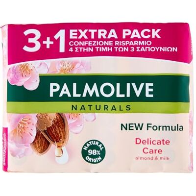 Palmolive Naturals vaste zeep melk en amandel, 4 x 90 g Palmolive Naturals vaste zeep melk en amandel, 4 x 90 g