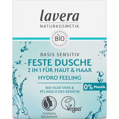 lavera 2-in-1 vaste douche op gevoelige hydratatiebasis met biologische aloë vera en plantaardige keratine reinigt zonder uitdrogen, 3 x zuiniger dan vloeibare douchegel, natuurlijke cosmetica, 1 stuks/50 g lavera 2-in-1 vaste douche op gevoelige hydratatiebasis met biologische aloë vera en plantaardige keratine reinigt zonder uitdrogen, 3 x zuiniger dan vloeibare douchegel, natuurlijke cosmetica, 1 stuks/50 g