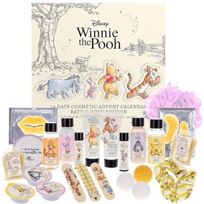 accentra MAD Beauty Disney WINNIE THE POOH adventskalender met 24 cosmetica, wellness-adventskalender voor dames met gezichtsmasker, bodylotion, haarelastiek, vijl accentra MAD Beauty Disney WINNIE THE POOH adventskalender met 24 cosmetica, wellness-adventskalender voor dames met gezichtsmasker, bodylotion, haarelastiek, vijl