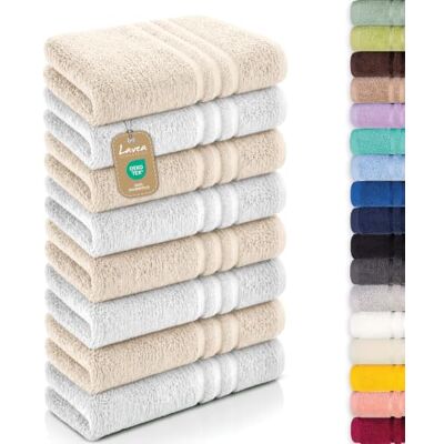Lavea ® 8 badhanddoeken, 50 x 100 cm, wit en crème 100% katoen – zachte en absorberende handdoeken voor badkamer, huis, hotel en spa Lavea ® 8 badhanddoeken, 50 x 100 cm, wit en crème 100% katoen – zachte en absorberende handdoeken voor badkamer, huis, hotel en spa