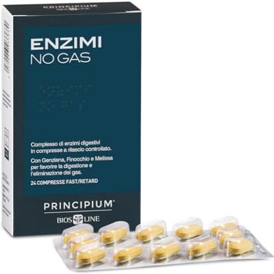 Bios Line , Principium Enzymen zonder gas, voedingssupplementen, vergemakkelijkt de spijsvertering en contrasteert de zwelling van de buik, 24 tabletten snel/vertraagd Bios Line , Principium Enzymen zonder gas, voedingssupplementen, vergemakkelijkt de spijsvertering en contrasteert de zwelling van de buik, 24 tabletten snel/vertraagd