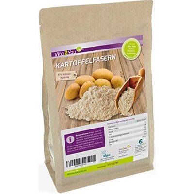 Vita2You Aardappelvezels 1000 g slechts 8% koolhydraten aardappelmeel glutenvrij zak met ritssluiting premium kwaliteit uit Duitsland 1 kg (1er Pack) Vita2You Aardappelvezels 1000 g slechts 8% koolhydraten aardappelmeel glutenvrij zak met ritssluiting premium kwaliteit uit Duitsland 1 kg (1er Pack)