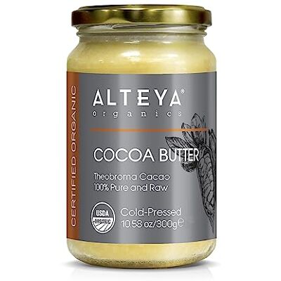 Alteya Organic Cacaoboter, 300 g, geraffineerde natuurlijke cacaoboter, puur gecertificeerd 100% organisch USDA (Theobroma Cacao) Alteya Organic Cacaoboter, 300 g, geraffineerde natuurlijke cacaoboter, puur gecertificeerd 100% organisch USDA (Theobroma Cacao)