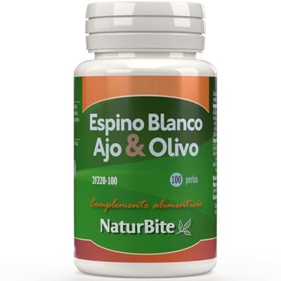 naturbite Meidoorn + knoflook + olijf, 500 mg, 100 parels. Optimale bloeddruk. naturbite Meidoorn + knoflook + olijf, 500 mg, 100 parels. Optimale bloeddruk.