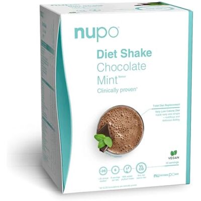 NUPO Diet Shake Chocolate Mint Premium Shake Diet Shake voor gewichtsverlies, complete maaltijdvervanger voor gewichtsverlies, 10 porties, veganistisch, glutenvrij, GMO-vrij NUPO Diet Shake Chocolate Mint Premium Shake Diet Shake voor gewichtsverlies, complete maaltijdvervanger voor gewichtsverlies, 10 porties, veganistisch, glutenvrij, GMO-vrij