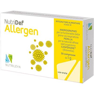 NUTRILEYA NutriDef Allergen, 30 natuurlijke tabletten om problemen door het herfst- en winterseizoen tegen te gaan, ook bij jeuk, met Andrographis, Perilla en Casperome Boswellia NUTRILEYA NutriDef Allergen, 30 natuurlijke tabletten om problemen door het herfst- en winterseizoen tegen te gaan, ook bij jeuk, met Andrographis, Perilla en Casperome Boswellia
