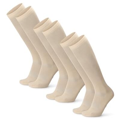 DANISH ENDURANCE Compressiekousen van biologisch katoen, 14-18 mmHg, Beige, verpakking van 3 stuks 43-47 DANISH ENDURANCE Compressiekousen van biologisch katoen, 14-18 mmHg, Beige, verpakking van 3 stuks 43-47