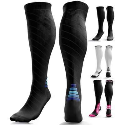aZengear Compressiekousen voor dames en heren (20 30 mmHg klasse 2): compressiekousen voor vliegreizen, Pro Sport, recuperatie, antitrombose, zwart/rood, maat S-M S/M (35-42) aZengear Compressiekousen voor dames en heren (20 30 mmHg klasse 2): compressiekousen voor vliegreizen, Pro Sport, recuperatie, antitrombose, zwart/rood, maat S-M S/M (35-42)