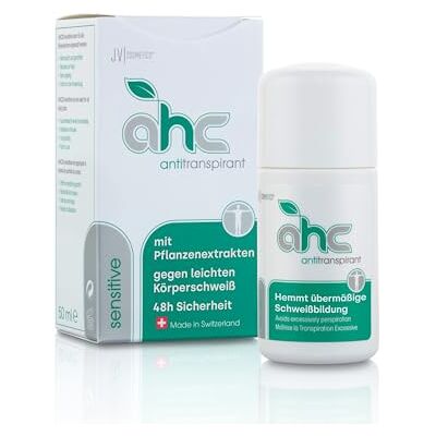 JV Cosmetics AHC Sensitive Anti-transpirant druppelfles 30 ml effectief tegen oksel- en lichaamszweten uniseks anti-transpirant met plantenextracten voor de gevoelige huid JV Cosmetics AHC Sensitive Anti-transpirant druppelfles 30 ml effectief tegen oksel- en lichaamszweten uniseks anti-transpirant met plantenextracten voor de gevoelige huid
