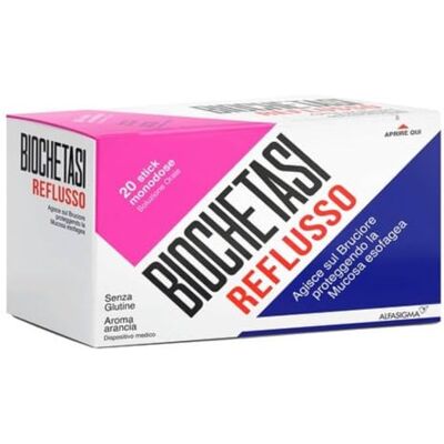Alfasigma Biochetasi Reflusso Dispositivo Medico Aroma Arancia Sticks, 20 Stuk Alfasigma Biochetasi Reflusso Dispositivo Medico Aroma Arancia Sticks, 20 Stuk
