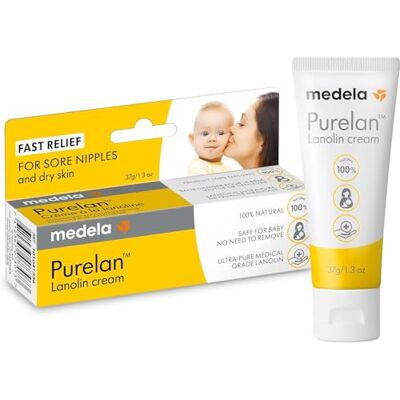 Medela Purelan Lanoline tepelcrème, 37 g, snelle verlichting voor pijnlijke tepels en droge huid, 100% natuurlijk, hypoallergeen, dermatologisch getest en parfumvrij Medela Purelan Lanoline tepelcrème, 37 g, snelle verlichting voor pijnlijke tepels en droge huid, 100% natuurlijk, hypoallergeen, dermatologisch getest en parfumvrij