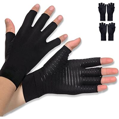Donfri 2 paar vingerloze compressiehandschoenen, met koper, pijnverlichting (artrose, artritis, carpaal tunnelsyndroom, peesontsteking), warme handen, XL XL Donfri 2 paar vingerloze compressiehandschoenen, met koper, pijnverlichting (artrose, artritis, carpaal tunnelsyndroom, peesontsteking), warme handen, XL XL