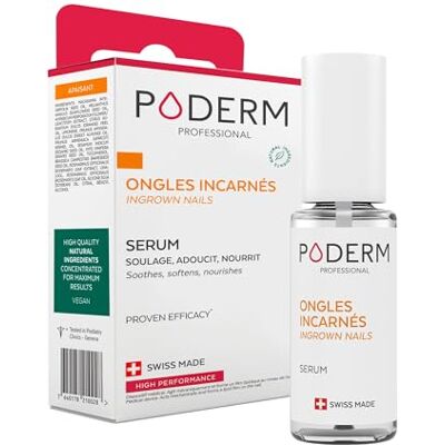 PODERM Ingegroeide nagel 2-in-1 verzachtende behandeling, verlicht pijn, voorkomt infecties, smeert de nagel en verzacht eelt, professionele voet/handoplossing, gemaakt in Zwitserland PODERM Ingegroeide nagel 2-in-1 verzachtende behandeling, verlicht pijn, voorkomt infecties, smeert de nagel en verzacht eelt, professionele voet/handoplossing, gemaakt in Zwitserland