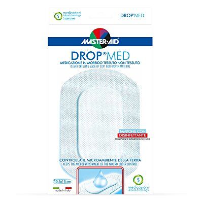 MASTER AID Drop Med, wit/blauw, 10,5 x 15 cm, 5 stuks MASTER AID Drop Med, wit/blauw, 10,5 x 15 cm, 5 stuks