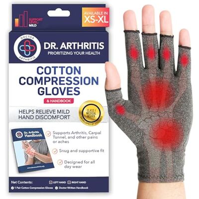 Dr. Arthritis Artrose handschoenen ontworpen door artsen, duimorthese: verlichting van handpijn, duimbrace voor mannen en vrouwen ter ondersteuning van de polsen door [maat XL, grijs, 1 paar XL Dr. Arthritis Artrose handschoenen ontworpen door artsen, duimorthese: verlichting van handpijn, duimbrace voor mannen en vrouwen ter ondersteuning van de polsen door [maat XL, grijs, 1 paar XL