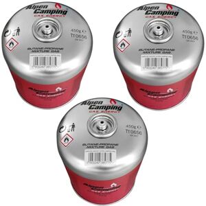 Alpen Camping 3 gaspatronen 450 g EN 417 propaanbutaan 7/16 inch schroefdraad voor outdoor branders camping camping PI 0437 gecertificeerd gebruik van -10 °C tot +40 °C (3 Alpen Camping 3 gaspatronen 450 g EN 417 propaanbutaan 7/16 inch schroefdraad voor outdoor branders camping camping PI 0437 gecertificeerd gebruik van -10 °C tot +40 °C (3