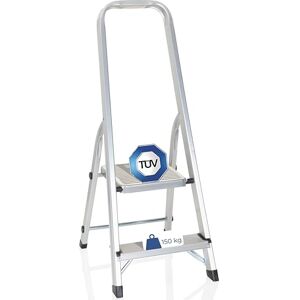 hjh OFFICE 801102 Solid I Aluminium vouwladder met 2 treden en veiligheidsstang, belastbaar tot 150 kg hjh OFFICE 801102 Solid I Aluminium vouwladder met 2 treden en veiligheidsstang, belastbaar tot 150 kg