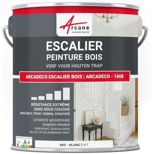 ARCANE INDUSTRIES Peinture pour escalier en bois-4 kg Blanc- ARCANE INDUSTRIES Peinture pour escalier en bois-4 kg Blanc-
