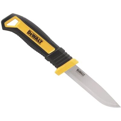 DeWalt Handgemaakt mes met vast lemmet, wordt geleverd met een plastic etui voor veilig opbergen en transport. DeWalt Handgemaakt mes met vast lemmet, wordt geleverd met een plastic etui voor veilig opbergen en transport.