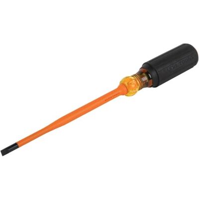 KLEIN TOOLS Geïsoleerde schroevendraaier, 1000 V Slim Profile Tip, 1/4 inch Cabinet Schroevendraaier met 6-inch Shank, Cushion-Grip Handvat Klein Gereedschap 6926IN KLEIN TOOLS Geïsoleerde schroevendraaier, 1000 V Slim Profile Tip, 1/4 inch Cabinet Schroevendraaier met 6-inch Shank, Cushion-Grip Handvat Klein Gereedschap 6926IN